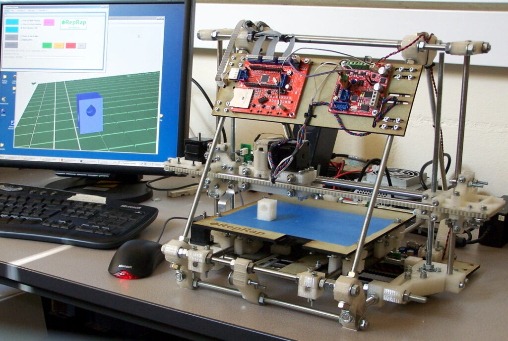 Image showing the second version of a 3D printer produced by RepRap.
